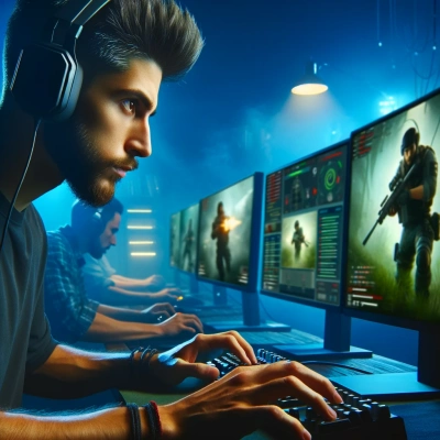 Ein erfahrener Spieler, der sich auf eine intensive Spielsitzung konzentriert